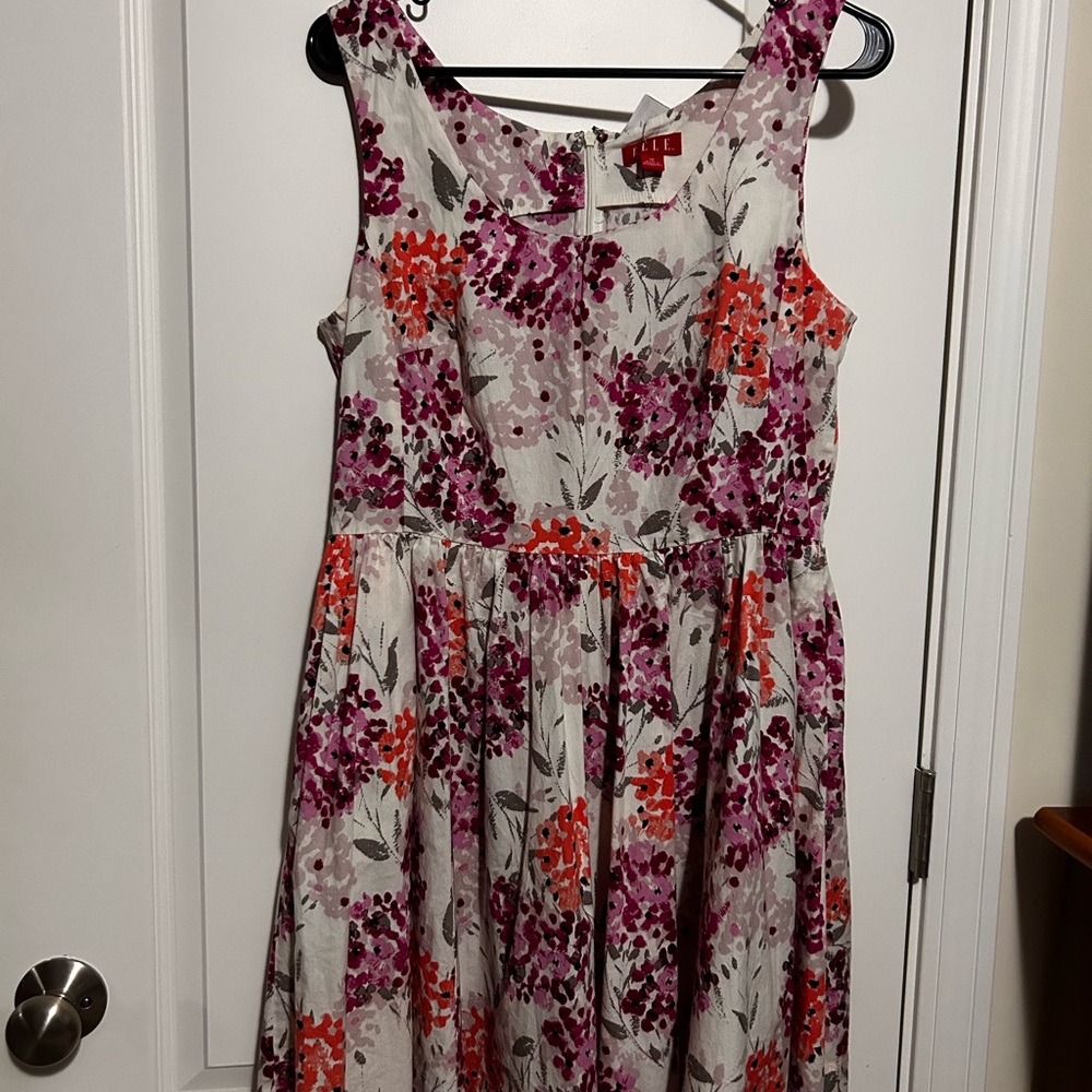 Elle Floral Dress in Purple and Orange
